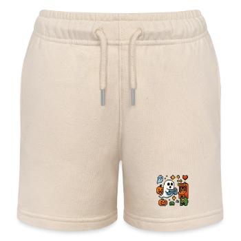 Pixel Ghost Gaming Retro Design - Kinder Organic Joggingshorts Mini Bolter von Stanley/Stella - Natur - Vorne