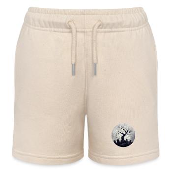Dark Ghost Trees with Cemetery - Kids Organic Sweat Shorts by Stanley/Stella - soft Ecru - Front