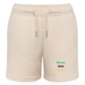Motif tissé Graphique inspirant - Short de jogging enfant bio Stanley/Stella - écru doux - Devant