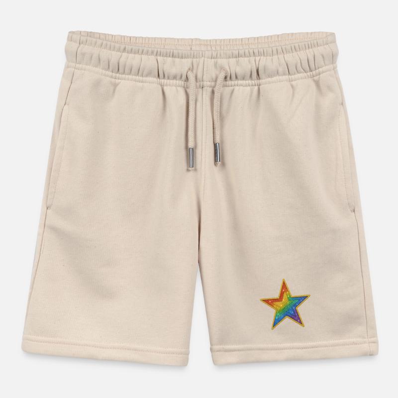 Regenbogen-Glitzer-Stern-Patch-Design Kinder Organic Joggingshorts Mini Bolter von Stanley/Stella