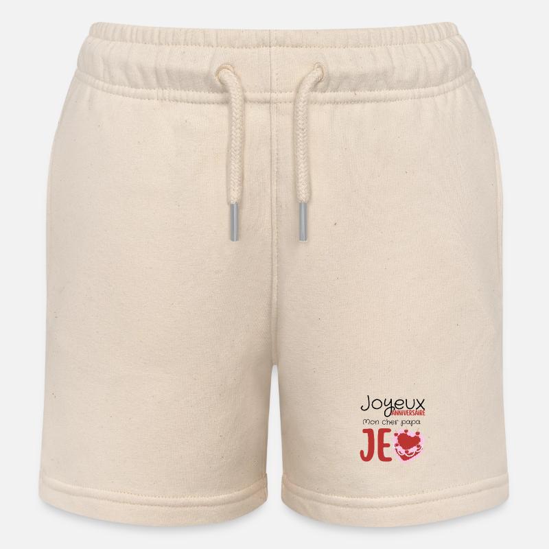 Joyeux anniversaire papa  - Short de jogging enfant bio Stanley/Stella - écru doux