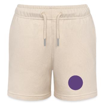 Abstraktes Dark Purple Farbspiel - Kinder Organic Joggingshorts Mini Bolter von Stanley/Stella - Natur - Vorne