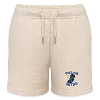 Rétro Flip Phone Call Me Design - Short de jogging enfant bio Stanley/Stella - écru doux - Devant
