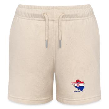 Kroatien Flaggen Design auf Landkarte - Kinder Organic Joggingshorts Mini Bolter von Stanley/Stella - Natur - Vorne