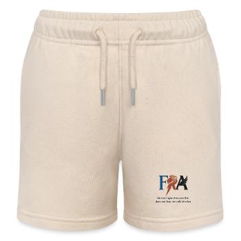 Design avec portrait de lion et esthétique - Short de jogging enfant bio Stanley/Stella - écru doux - Devant