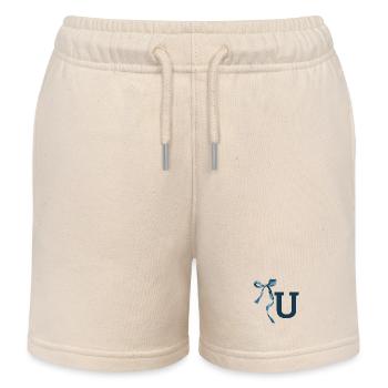 Monogram U Gift Idea - Kids Organic Sweat Shorts by Stanley/Stella - soft Ecru - Front
