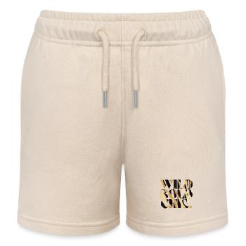 Typographie imprimée Wild Bold Chic - Short de jogging enfant bio Stanley/Stella - écru doux - Devant
