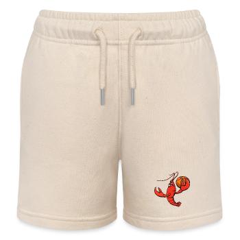 Mignon homard crustacés joueur de basket-ball dessin animé - Short de jogging enfant bio Stanley/Stella - écru doux - Devant