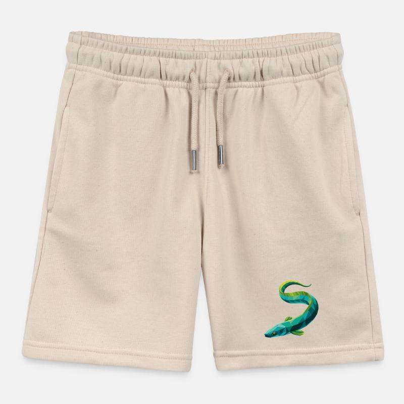 Eel - Cool Low Poly Logo Kids Organic Sweat Shorts by Stanley/Stella