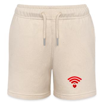 Coeur WiFi - Connexion Amoureuse - Short de jogging enfant bio Stanley/Stella - écru doux - Devant