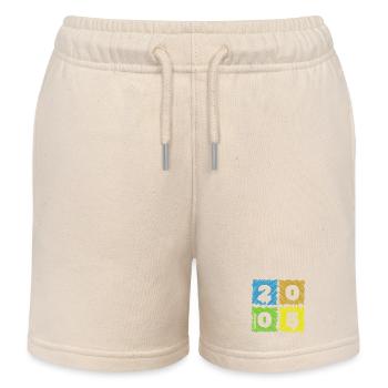 20. Geburtstag Farbige Patches since 10/2005 - Kinder Organic Joggingshorts Mini Bolter von Stanley/Stella - Natur - Vorne