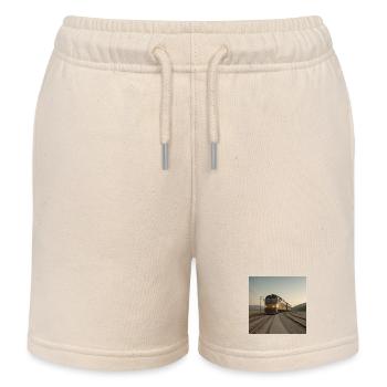 Trainieren Sie in der Abenddämmerung auf den Gleisen - Kinder Organic Joggingshorts Mini Bolter von Stanley/Stella - Natur - Vorne