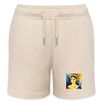 Lebendiges Regenbogen-Frauenporträt - Kinder Organic Joggingshorts Mini Bolter von Stanley/Stella - Natur - Vorne