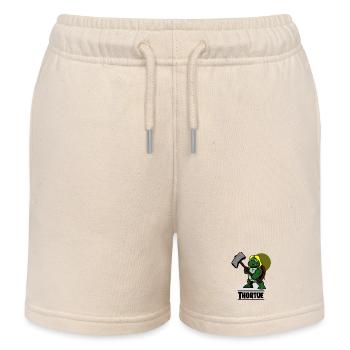 VERDAMMT! (Superheld Schildkröte) - Kinder Organic Joggingshorts Mini Bolter von Stanley/Stella - Natur - Vorne