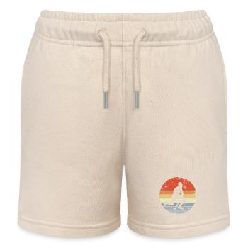 Field Hockey Player Drawing - Kids Organic Sweat Shorts by Stanley/Stella - soft Ecru - Front