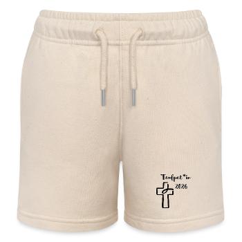 Baptême 2026 parrainage sexe croisement poisson - Short de jogging enfant bio Stanley/Stella - écru doux - Devant