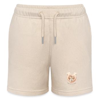 Protecteur du design du bébé chat sans voix - Short de jogging enfant bio Stanley/Stella - écru doux - Devant