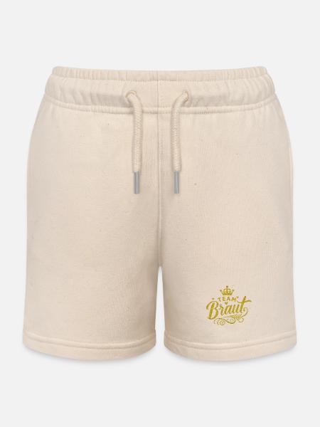 Team Braut Gold Glitzer - Kinder Organic Joggingshorts Mini Bolter von Stanley/Stella - Natur