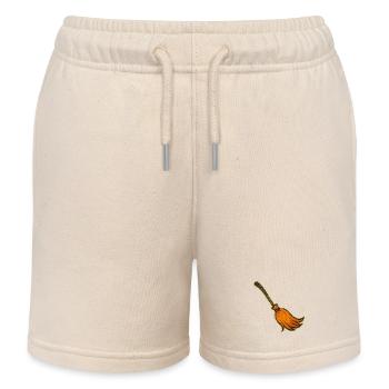 Oranger Besenzauber | Hexenbesen zu Halloween - Kinder Organic Joggingshorts Mini Bolter von Stanley/Stella - Natur - Vorne