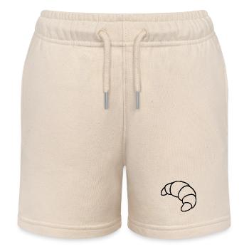 Croquis de croissant – Motif du petit-déjeuner français - Short de jogging enfant bio Stanley/Stella - écru doux - Devant