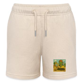 Doni auf dem Bagger – Baustellenabenteuer mit Herz - Kinder Organic Joggingshorts Mini Bolter von Stanley/Stella - Natur - Vorne
