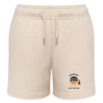 Petty Thief Strikes Again Funny Pun - Kids Organic Sweat Shorts by Stanley/Stella - soft Ecru - Front