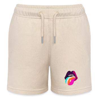 Prismatic Rainbow Tongue Lips - Kids Organic Sweat Shorts by Stanley/Stella - soft Ecru - Front