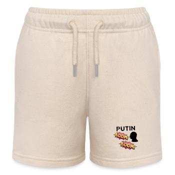 Putin BOOM COMIC Book Explosion of Colors - Kids Organic Sweat Shorts by Stanley/Stella - soft Ecru - Front