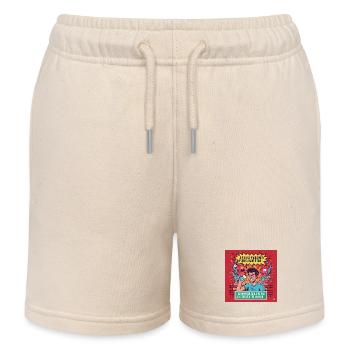 Glas gegen Wand, Retro-Humor - Kinder Organic Joggingshorts Mini Bolter von Stanley/Stella - Natur - Vorne