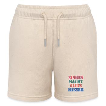 Singen macht alles besser - Kinder Organic Joggingshorts Mini Bolter von Stanley/Stella - Natur - Vorne