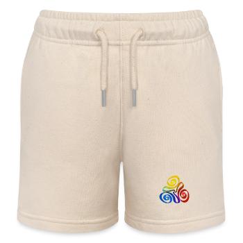 Rainbow triangle spiral - Kids Organic Sweat Shorts by Stanley/Stella - soft Ecru - Front