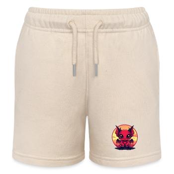 Roter Dämonen-Kobold am Abend - Kinder Organic Joggingshorts Mini Bolter von Stanley/Stella - Natur - Vorne