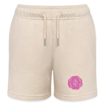 Kreisrose Pinkes Muster - Kinder Organic Joggingshorts Mini Bolter von Stanley/Stella - Natur - Vorne