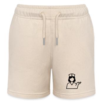 Krankenschwester Symbol | Pflege mit Herz - Kinder Organic Joggingshorts Mini Bolter von Stanley/Stella - Natur - Vorne