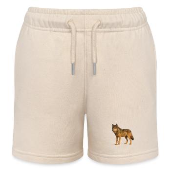 Wolf in der Wildnis - Kinder Organic Joggingshorts Mini Bolter von Stanley/Stella - Natur - Vorne