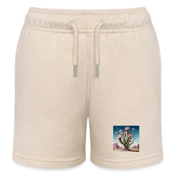 Desert Cactus Blossom Rush - Kids Organic Sweat Shorts by Stanley/Stella - soft Ecru - Front