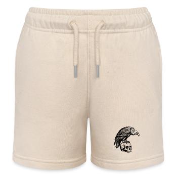 Vulture sitting on the skull. - Kids Organic Sweat Shorts by Stanley/Stella - soft Ecru - Front