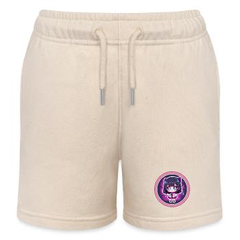 Neon-Chibi in Cyberstadt - Kinder Organic Joggingshorts Mini Bolter von Stanley/Stella - Natur - Vorne