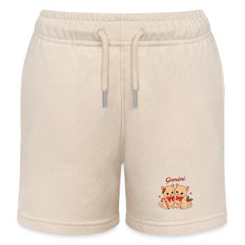 Gemini Katzen Duo im Weihnachtslook - Kinder Organic Joggingshorts Mini Bolter von Stanley/Stella - Natur - Vorne