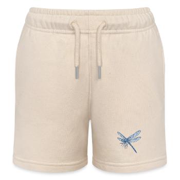 Libellule bleue géométrique - Short de jogging enfant bio Stanley/Stella - écru doux - Devant