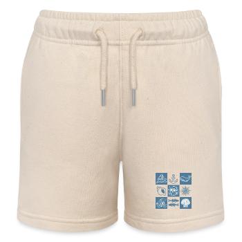 Marine Skizzen Nautische Collage - Kinder Organic Joggingshorts Mini Bolter von Stanley/Stella - Natur - Vorne