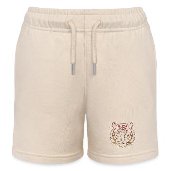 Orange chromé chrome tigre métallique - Short de jogging enfant bio Stanley/Stella - écru doux - Devant