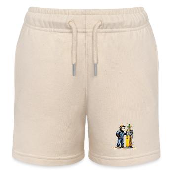 Monkey Vintage Pump Art - Kids Organic Sweat Shorts by Stanley/Stella - soft Ecru - Front