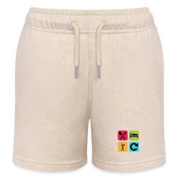 Eat Sleep Golf Repeat Funny Quote Golfer - Kids Organic Sweat Shorts by Stanley/Stella - soft Ecru - Front