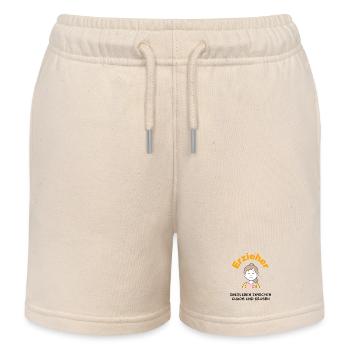 Educator – Heroine Between Chaos &amp; Cookies - Kids Organic Sweat Shorts by Stanley/Stella - soft Ecru - Front