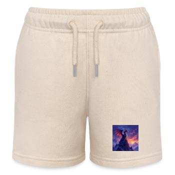 Dragon at sunset - Kids Organic Sweat Shorts by Stanley/Stella - soft Ecru - Front