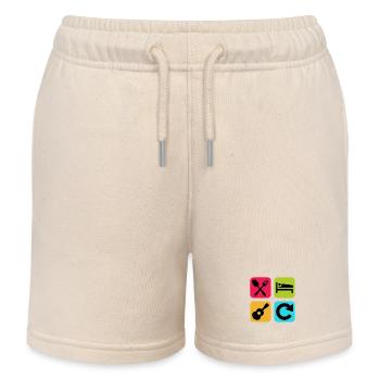 Eat Sleep Guitar Repeat Funny Quote Music - Kids Organic Sweat Shorts by Stanley/Stella - soft Ecru - Front