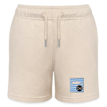 D for Dolphin Letters Learning in Primary School - Kids Organic Sweat Shorts by Stanley/Stella - soft Ecru - Front