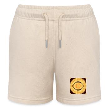 Sun Mandala Kaleidoscope - Kids Organic Sweat Shorts by Stanley/Stella - soft Ecru - Front