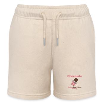 Le chocolat rend tout meilleur - Short de jogging enfant bio Stanley/Stella - écru doux - Devant